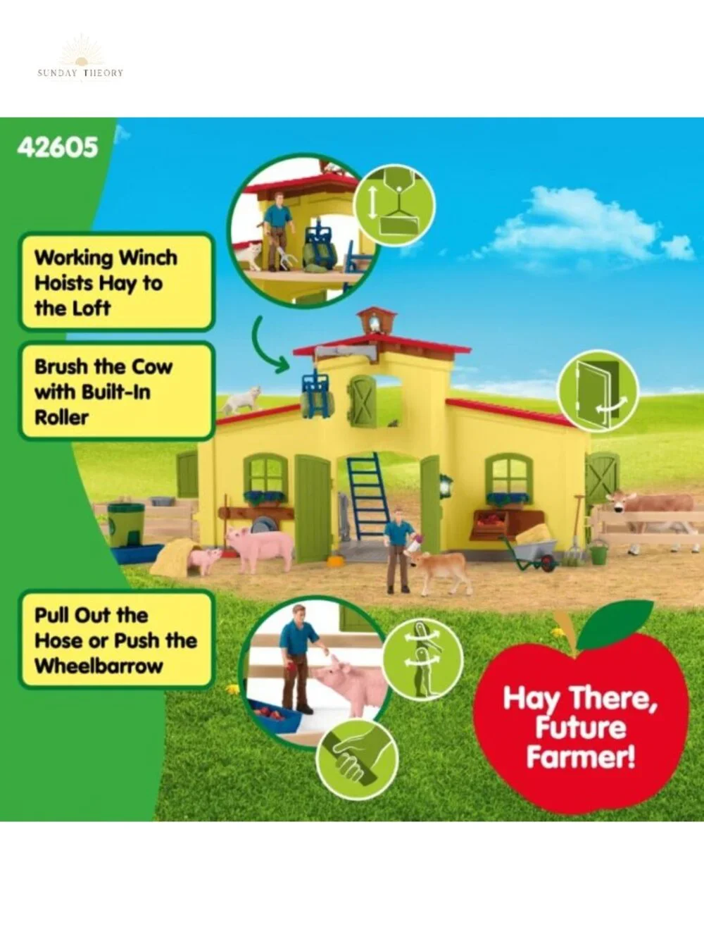 64pc Modular Farm Playset with Animals & Accessories